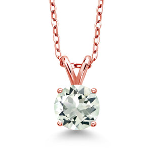 Prasiolite_Pendant in 925 Rose Gold Plated Silver