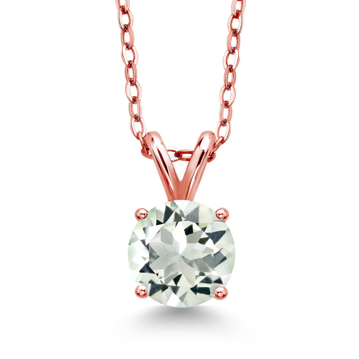 Prasiolite_Pendant in 925 Rose Gold Plated Silver