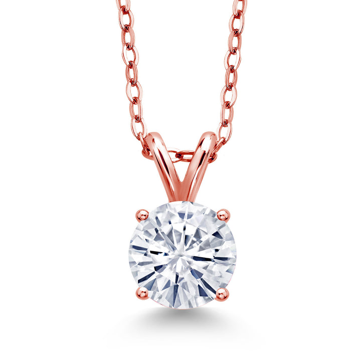 Moissanite - April_Pendant in 925 Rose Gold Plated Silver