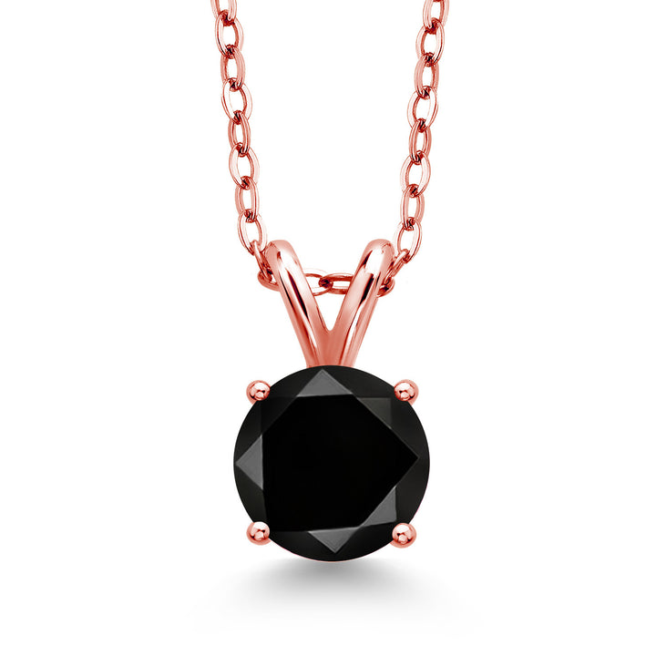 Diamond - April_Pendant in 925 Rose Gold Plated Silver