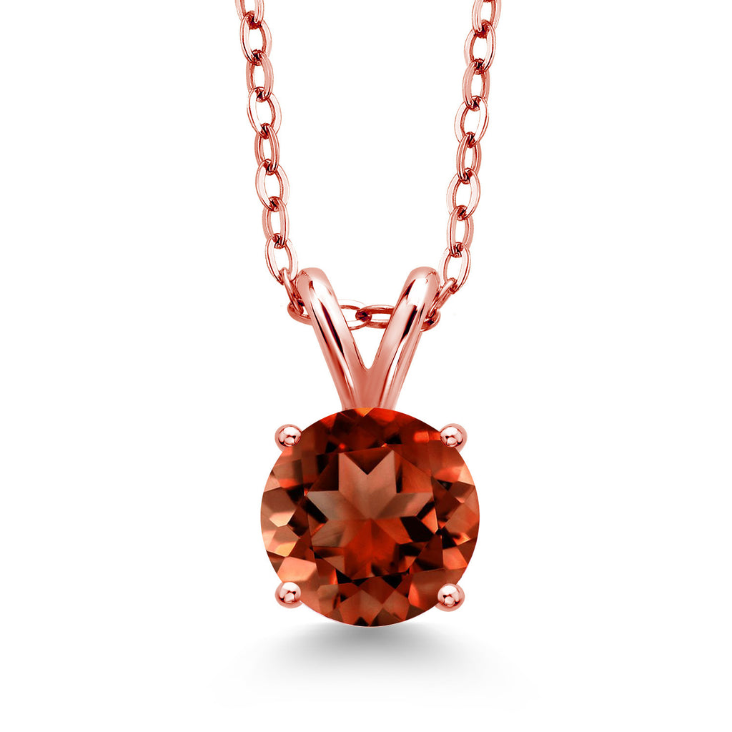 Garnet - January_Pendant in 925 Rose Gold Plated Silver