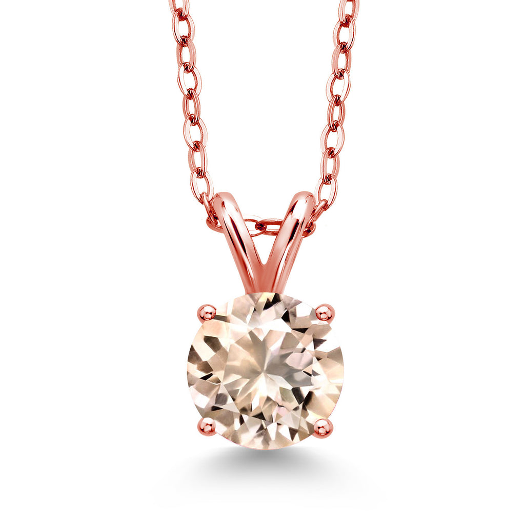 Morganite - October_Pendant in 925 Rose Gold Plated Silver