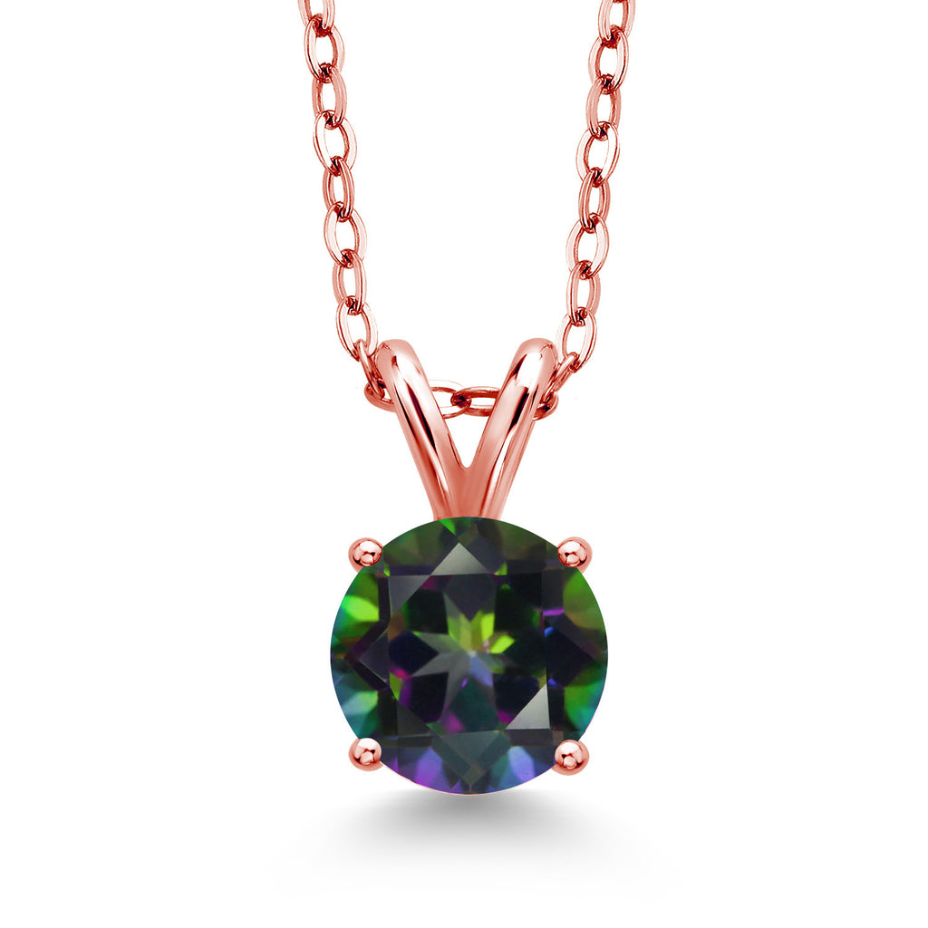 Green Mystic Topaz_Pendant in 925 Rose Gold Plated Silver