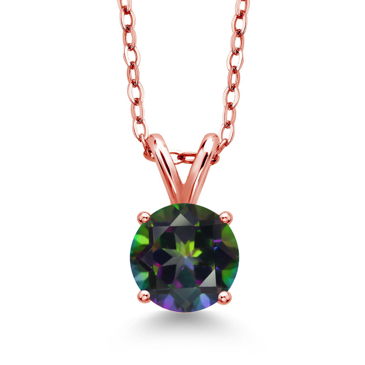 Green Mystic Topaz_Pendant in 925 Rose Gold Plated Silver