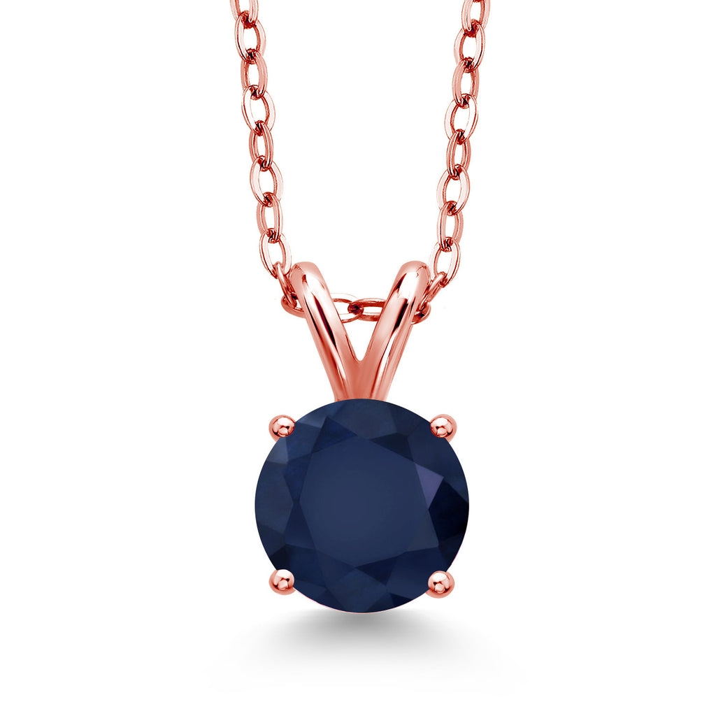Sapphire - September_Pendant in 925 Rose Gold Plated Silver