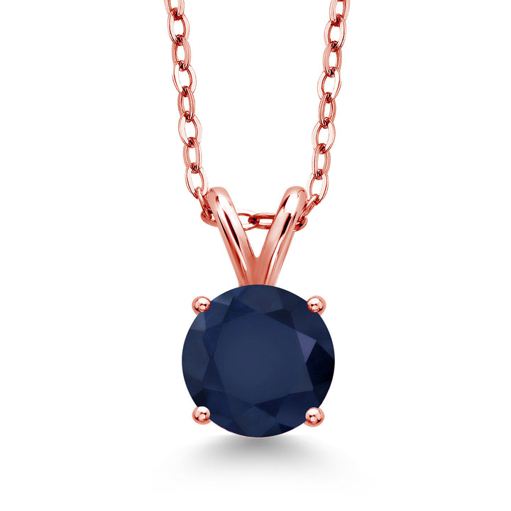 Sapphire - September_Pendant in 925 Rose Gold Plated Silver