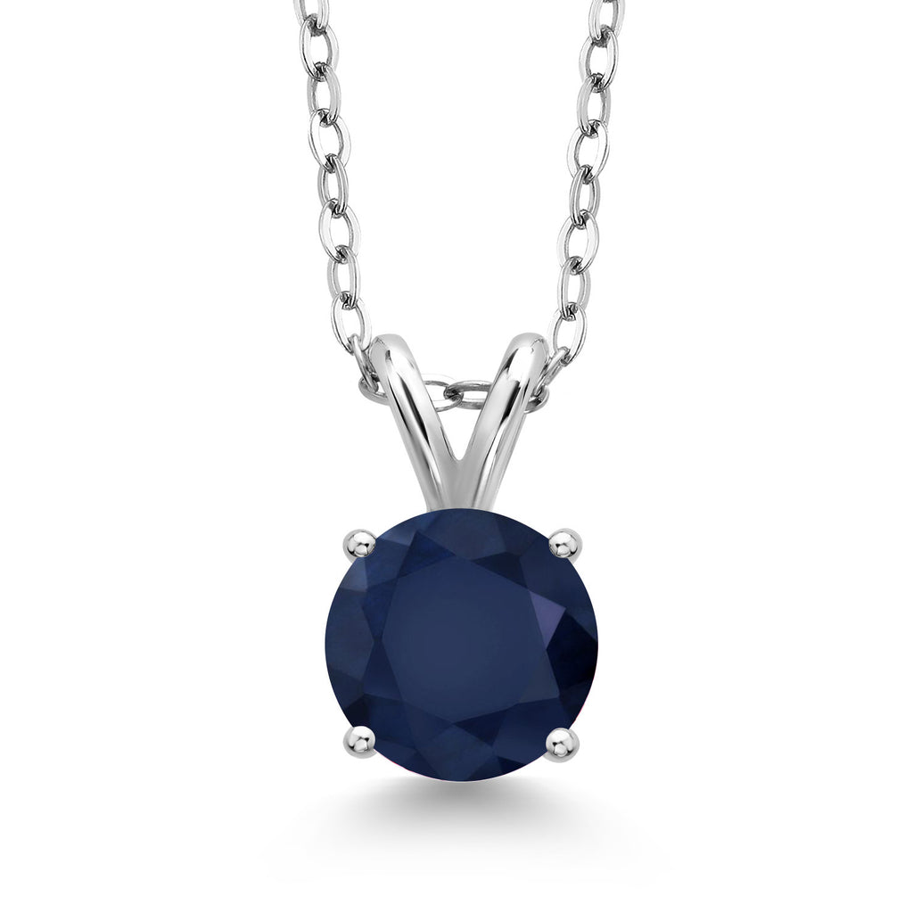 Blue Sapphire - September_Pendant in 925 Sterling Silver