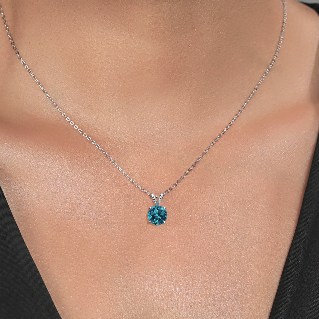 London Blue Topaz - November_Pendant in 925 Sterling Silver