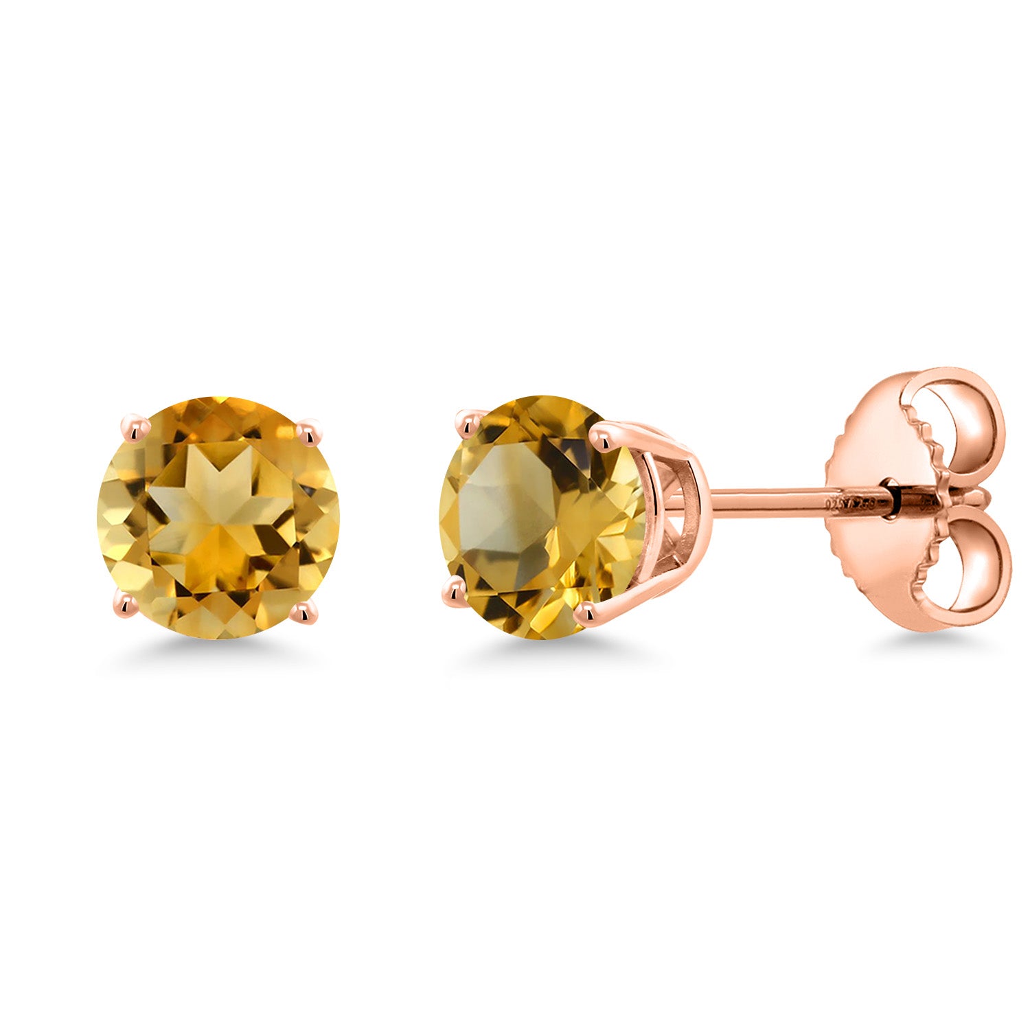 Citrine - November_Earrings in 925 Rose Gold Plated Silver