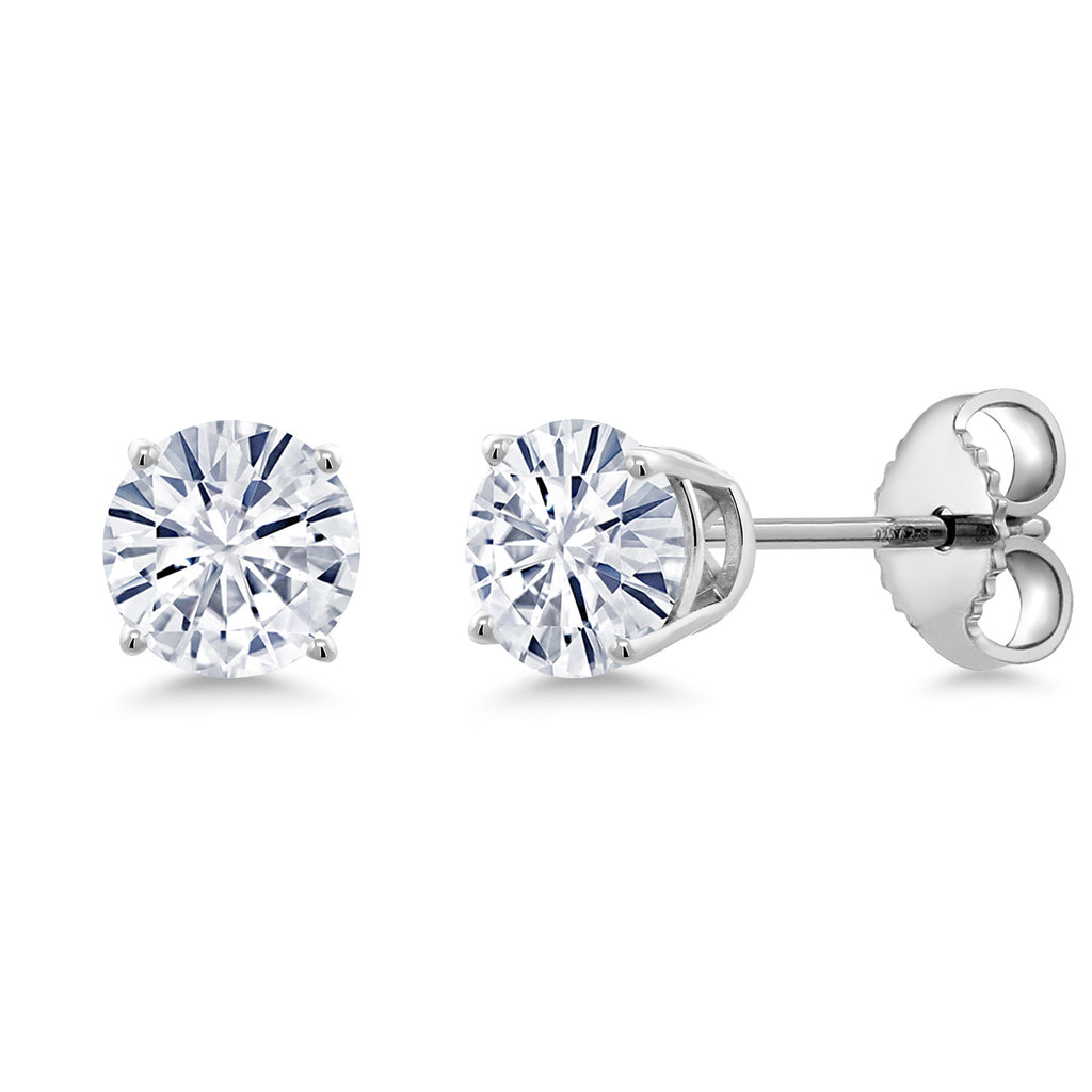 White Moissanite - April_Earrings in 925 Sterling Silver