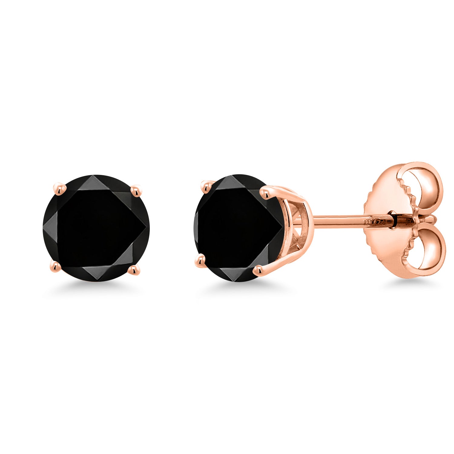 Black Diamond - April_Earrings in 925 Rose Gold Plated Silver