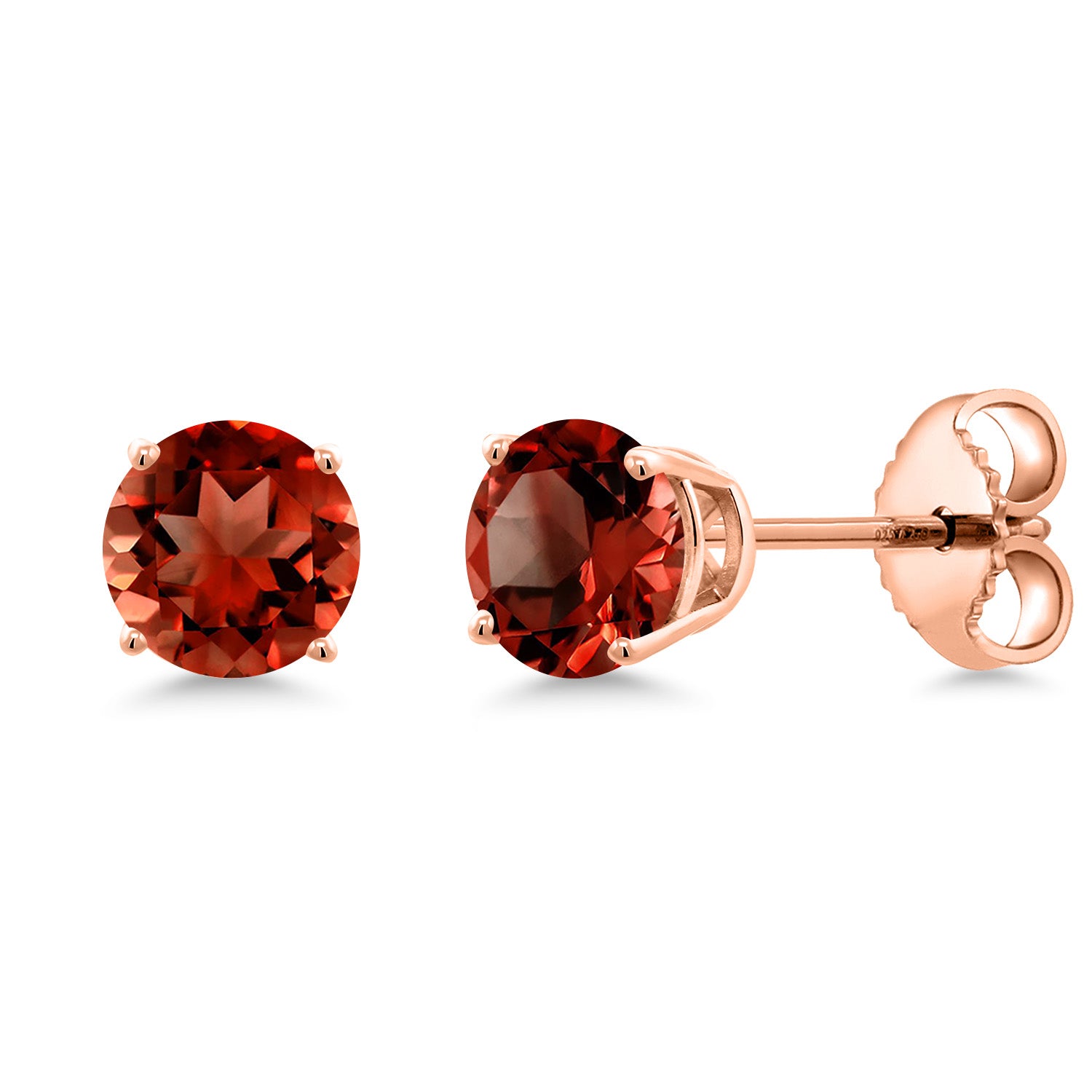 Garnet - January_Earrings in 925 Rose Gold Plated Silver