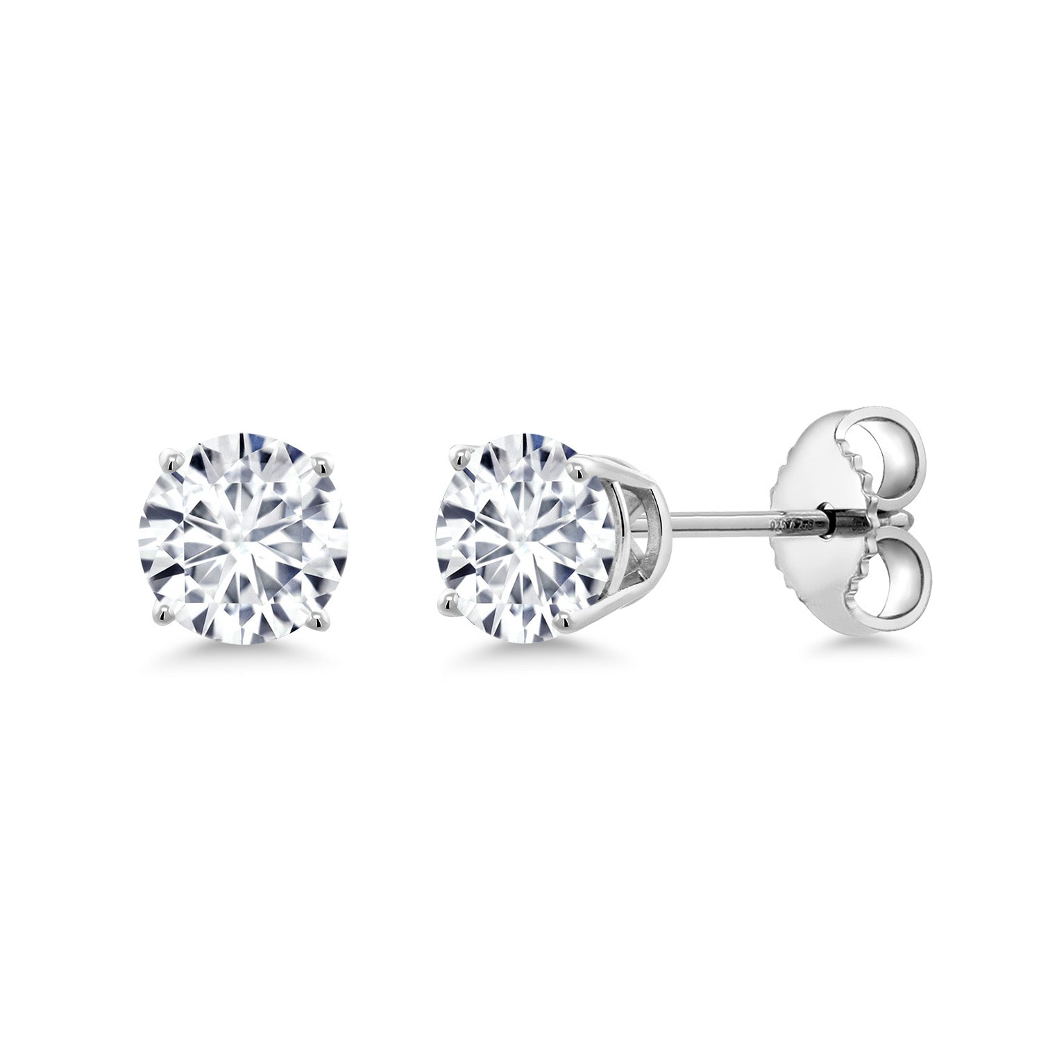 0.54 Ct Round Lab Grown Diamond Stud Earrings For Women Men | 925 Sterling Silver | Round 4MM | F-G Color | VS1-VS2 Clarity | Gold Earrings For Women