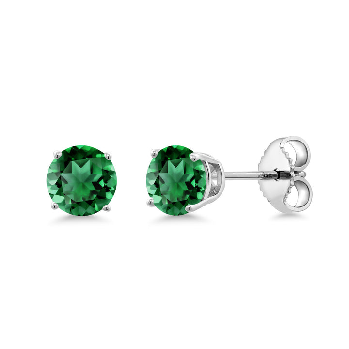 Gem Stone King 925 Sterling Silver 4MM Round Gemstone Birthstone Stud Earrings for Women and Men | Classic Solitaire with Secure Backs | Elegant Everyday Jewelry for Her or Him