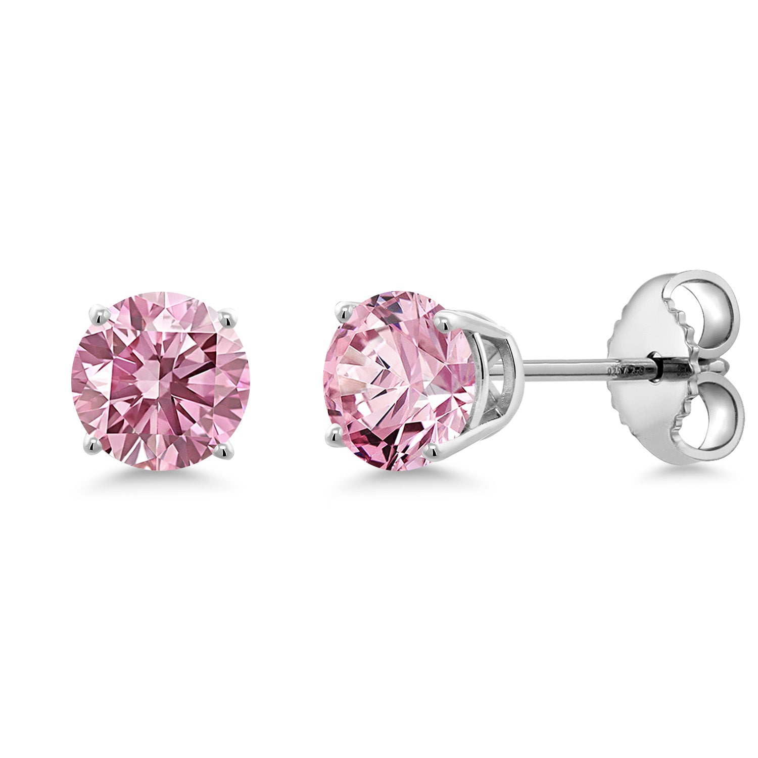 Pink Lab Grown Diamond - April_Earrings in 925 Sterling Silver