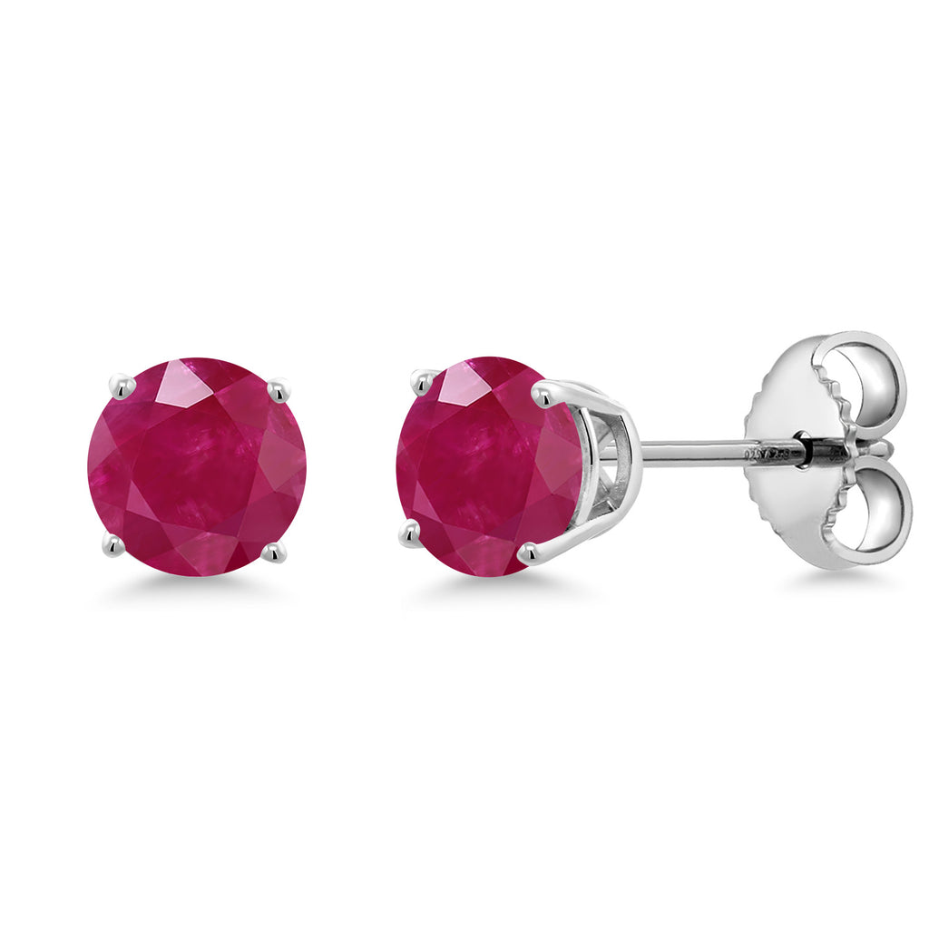 Ruby - July_Earrings in 925 Sterling Silver