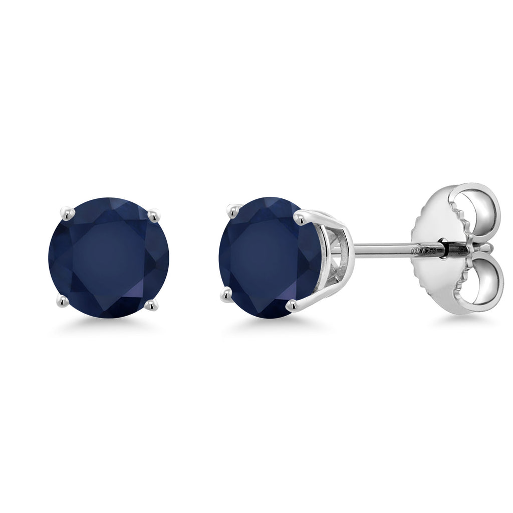 Blue Sapphire - September_Earrings in 925 Sterling Silver