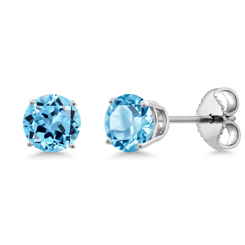 Swiss Blue Topaz - November_Earrings in 925 Sterling Silver