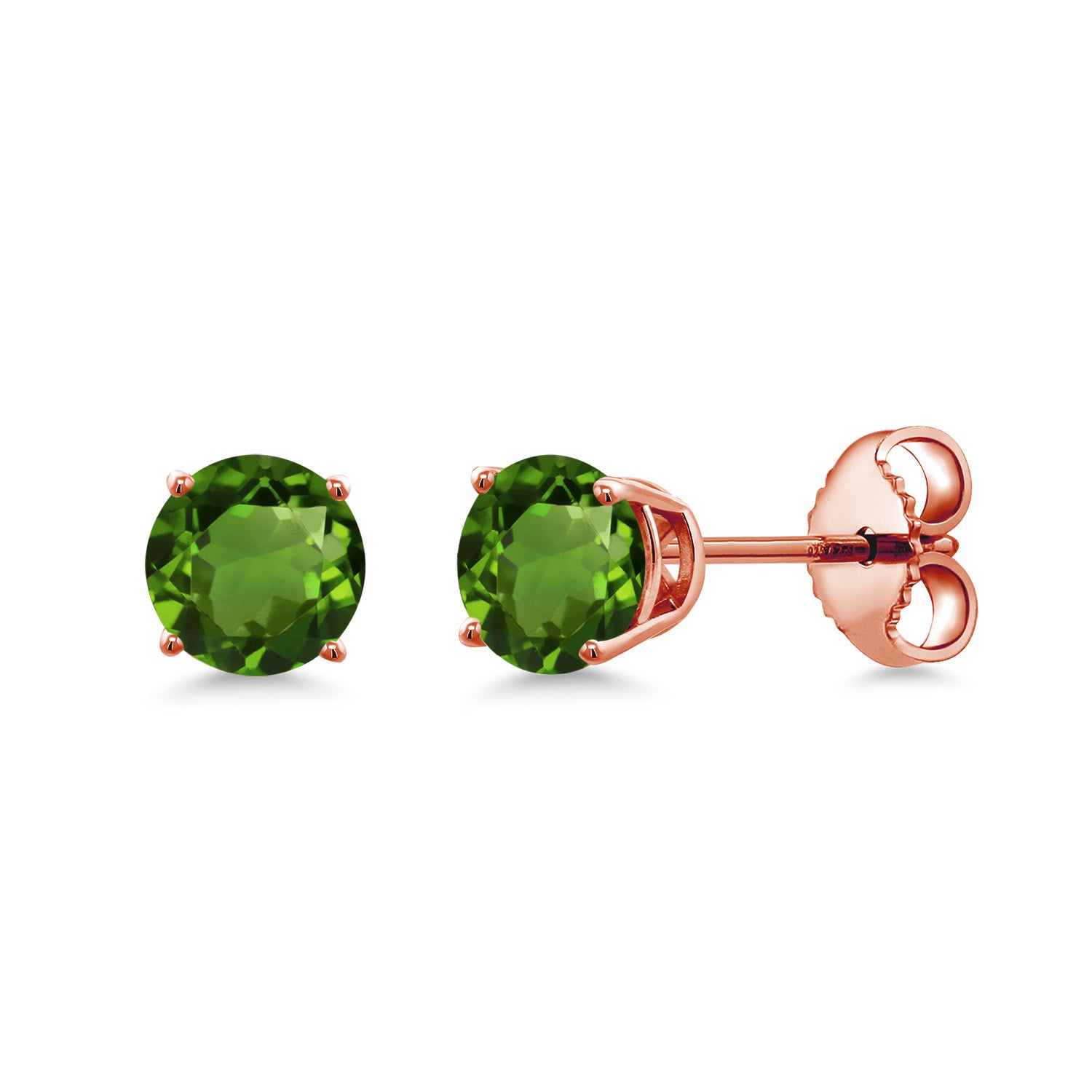 Green Tourmaline - October_Earrings in 925 Rose Gold Plated Silver