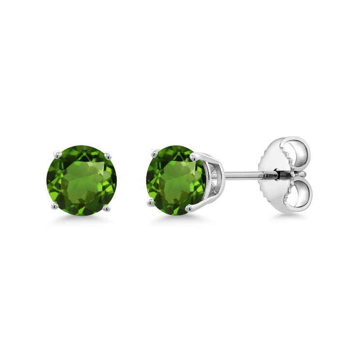 Gem Stone King 925 Sterling Silver 4MM Round Gemstone Birthstone Stud Earrings for Women and Men | Classic Solitaire with Secure Backs | Elegant Everyday Jewelry for Her or Him
