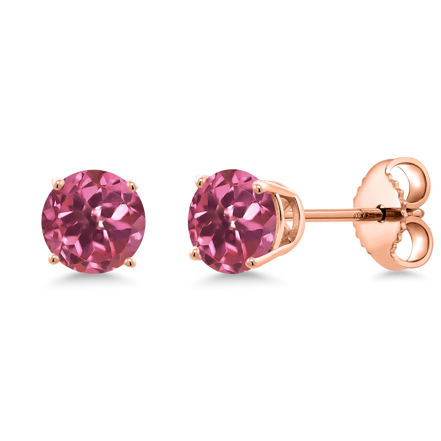 Pink Tourmaline - October_Earrings in 925 Rose Gold Plated Silver