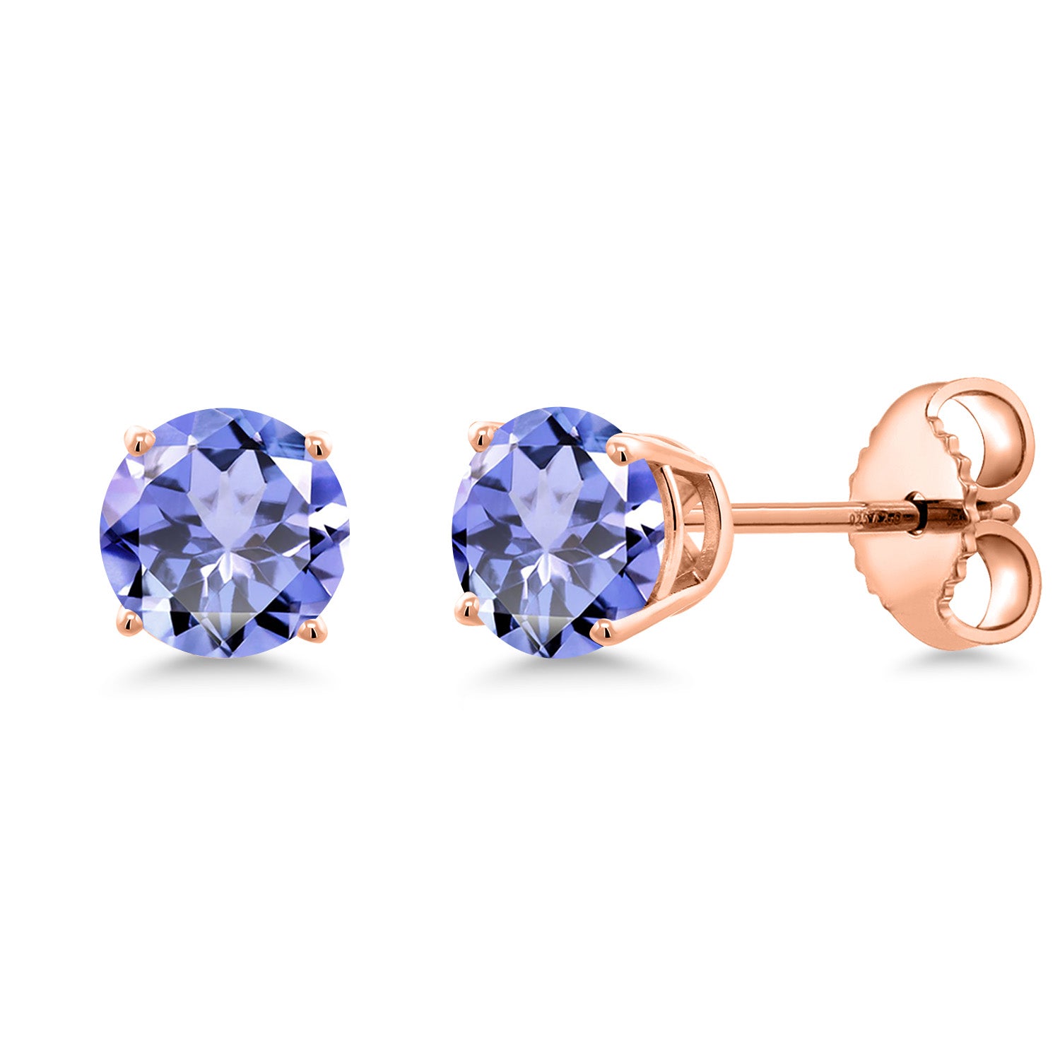 Tanzanite - December_Earrings in 925 Rose Gold Plated Silver