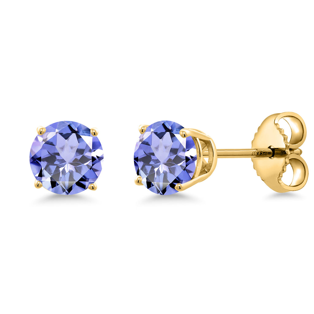 Tanzanite - December_Earrings in 925 Yellow Gold Plated Silver