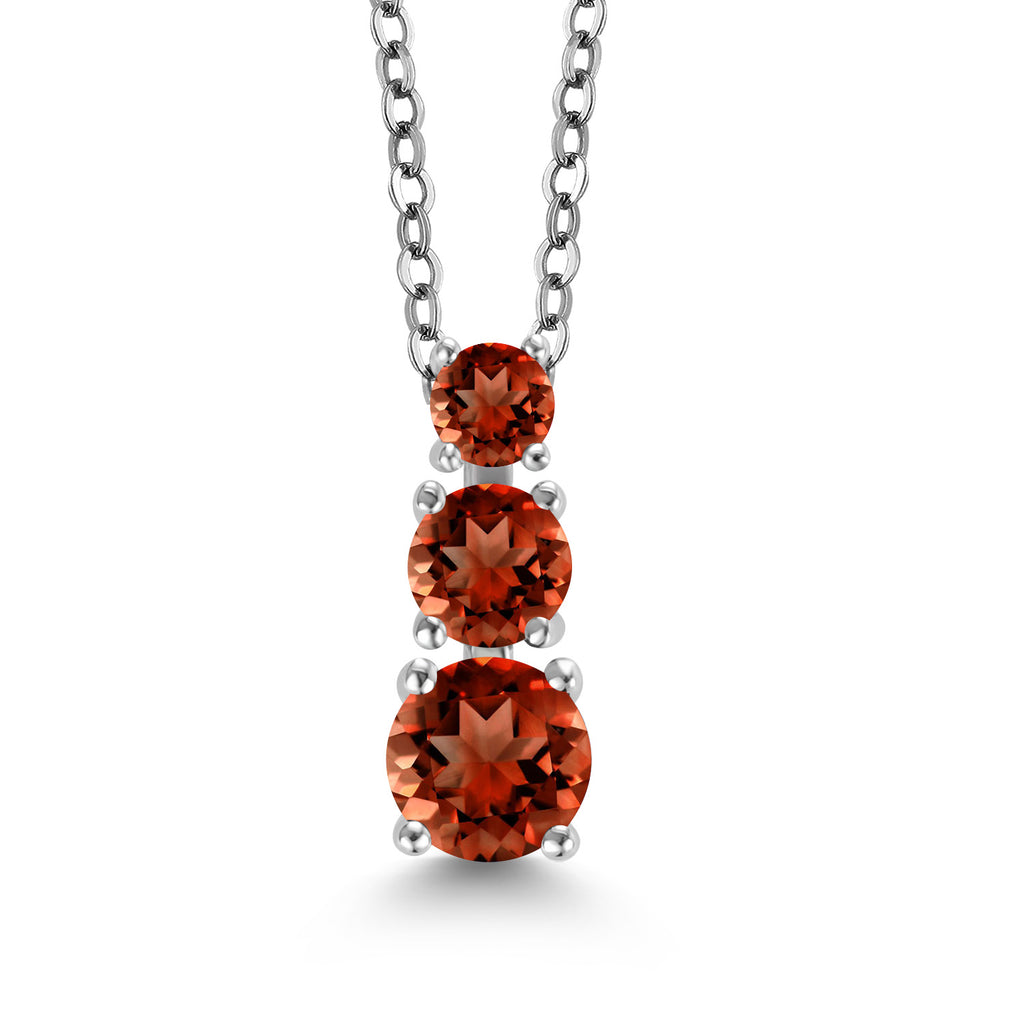 Garnet - January_Pendant in Rhodium Plated
