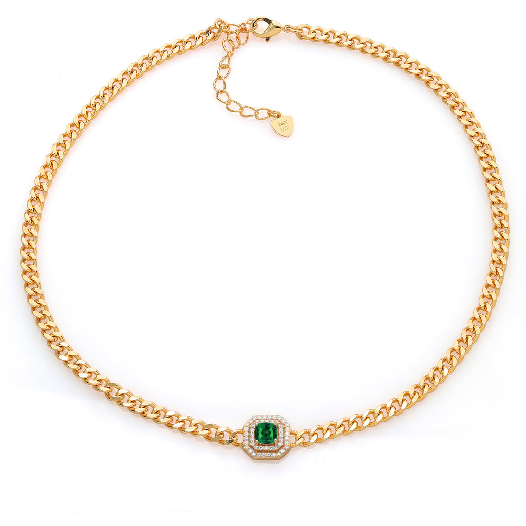 Necklace in yellow gold plated brass
