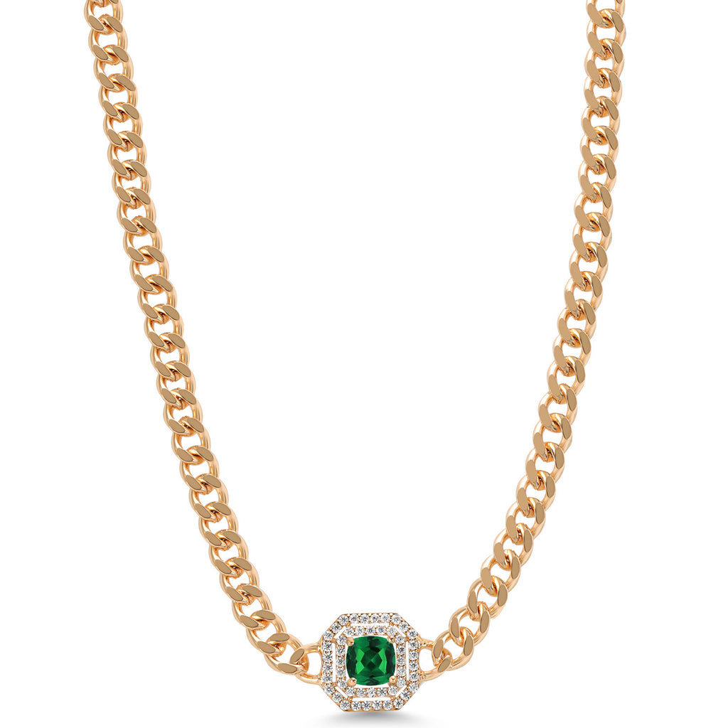 Necklace in yellow gold plated brass