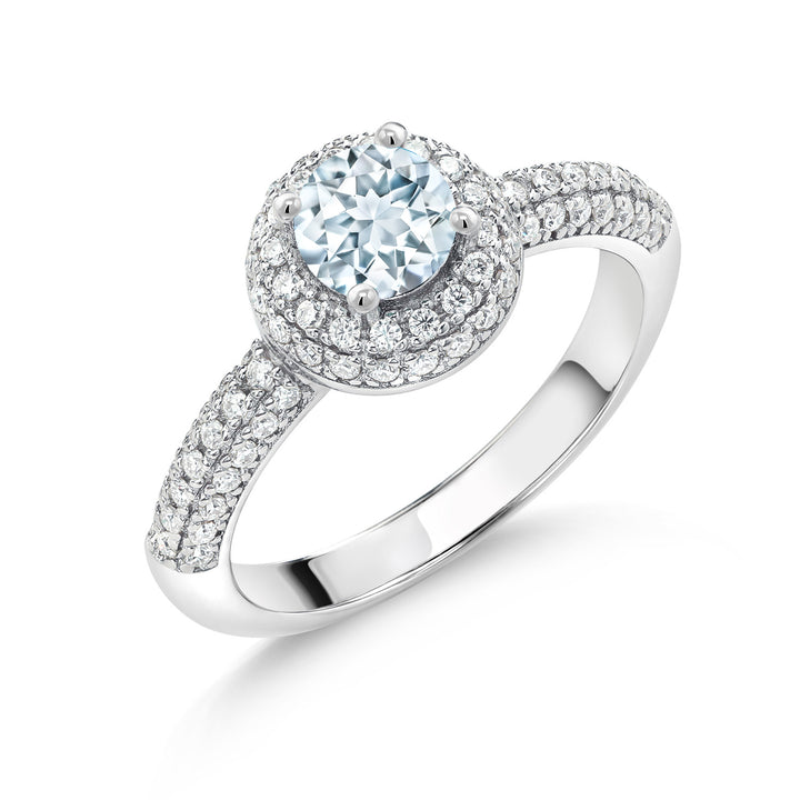 Aquamarine - March_5_Ring in 925 Sterling Silver