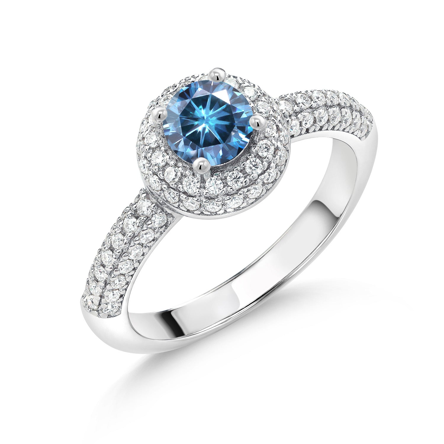 Persian Blue Moissanite - April_6_Ring in 925 Sterling Silver