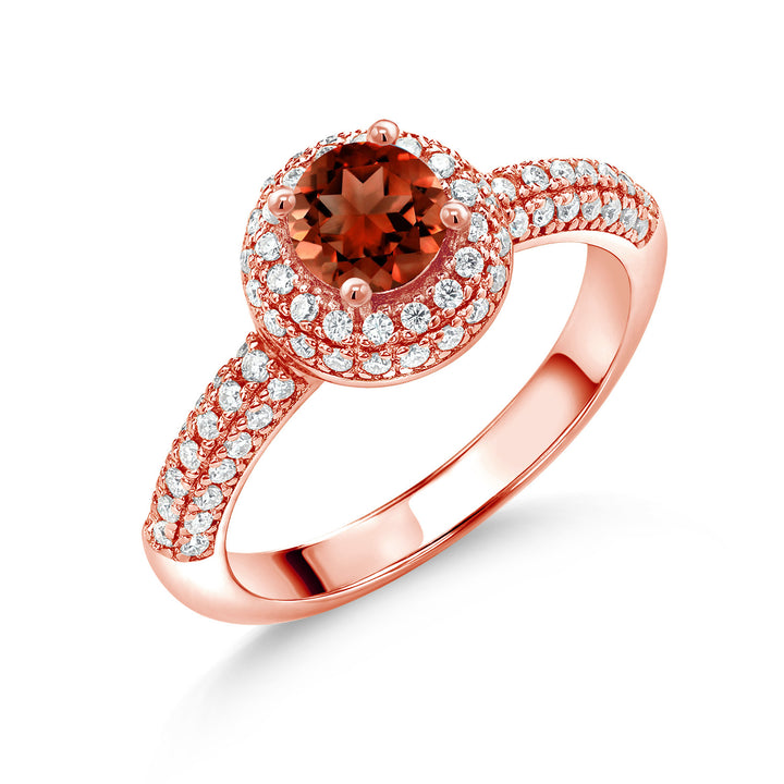 Garnet - January_5_Ring in 925 Rose Gold Plated Silver