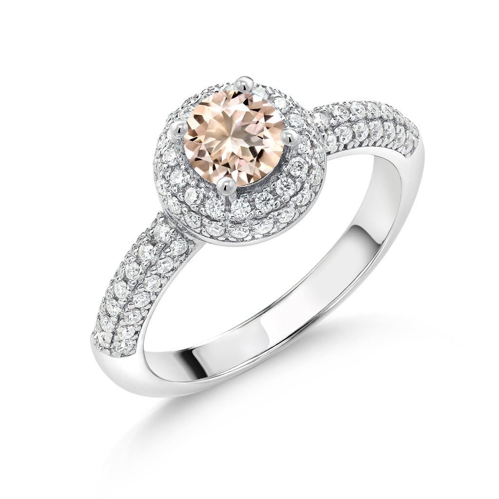 Morganite - October_8_Ring in 925 Sterling Silver