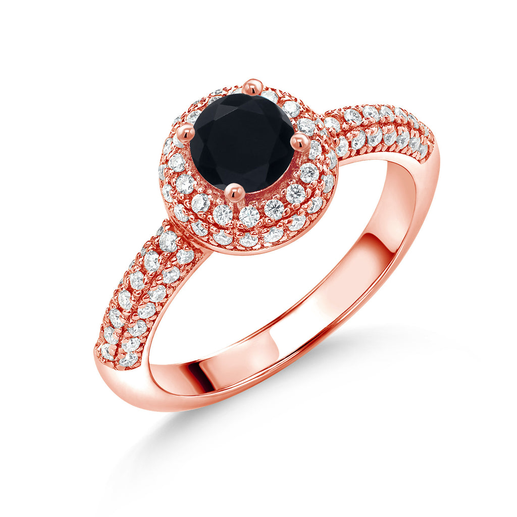 Onyx - December_5_Ring in 925 Rose Gold Plated Silver