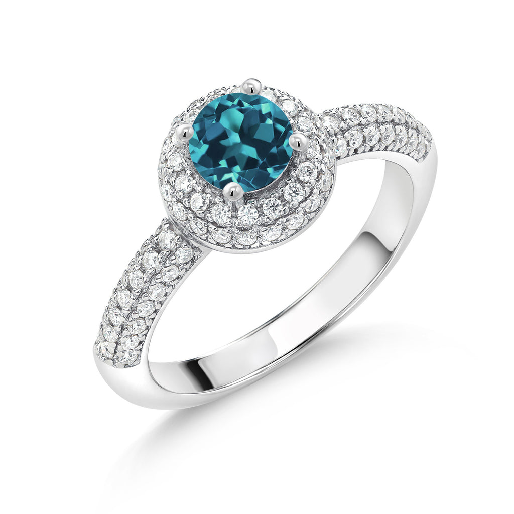 London Blue Topaz - November_6_Ring in 925 Sterling Silver