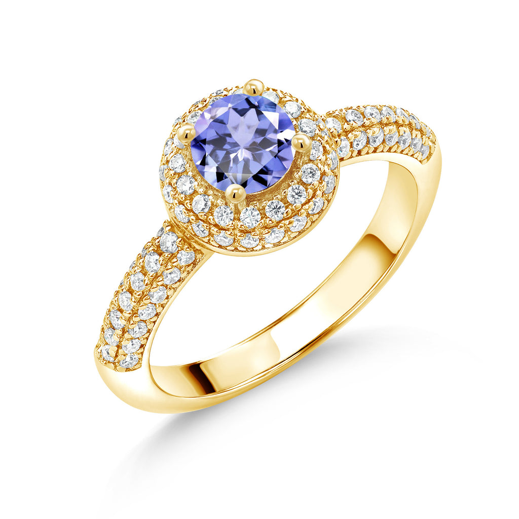 Tanzanite - December_7_Ring in 925 Yellow Gold Plated Silver