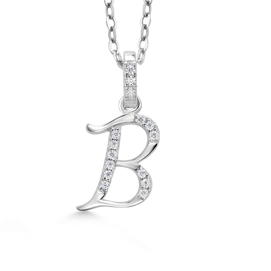 Initial B_Pendant in 925 Sterling Silver