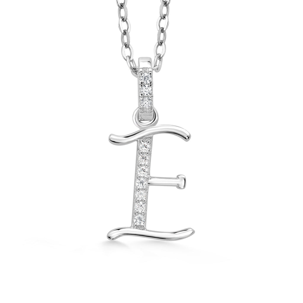 Initial E_Pendant in 925 Sterling Silver