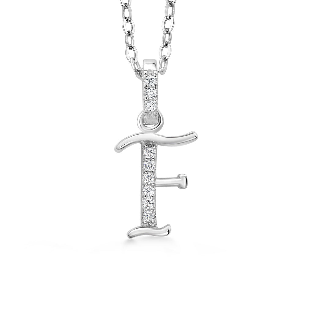 Initial F_Pendant in 925 Sterling Silver