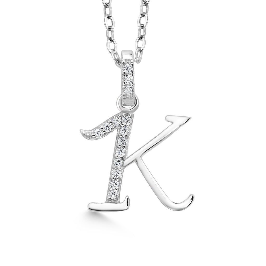 Initial K_Pendant in 925 Sterling Silver