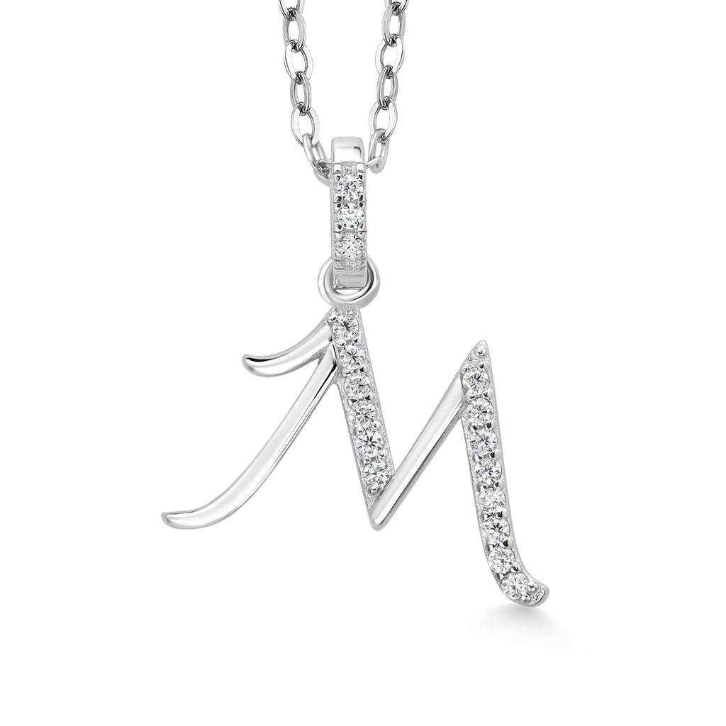Initial M_Pendant in 925 Sterling Silver
