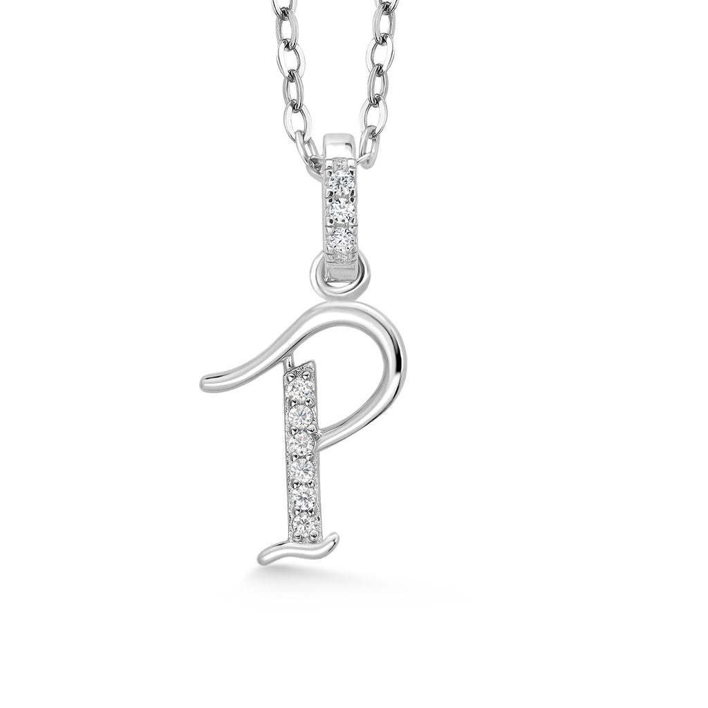 Initial P_Pendant in 925 Sterling Silver