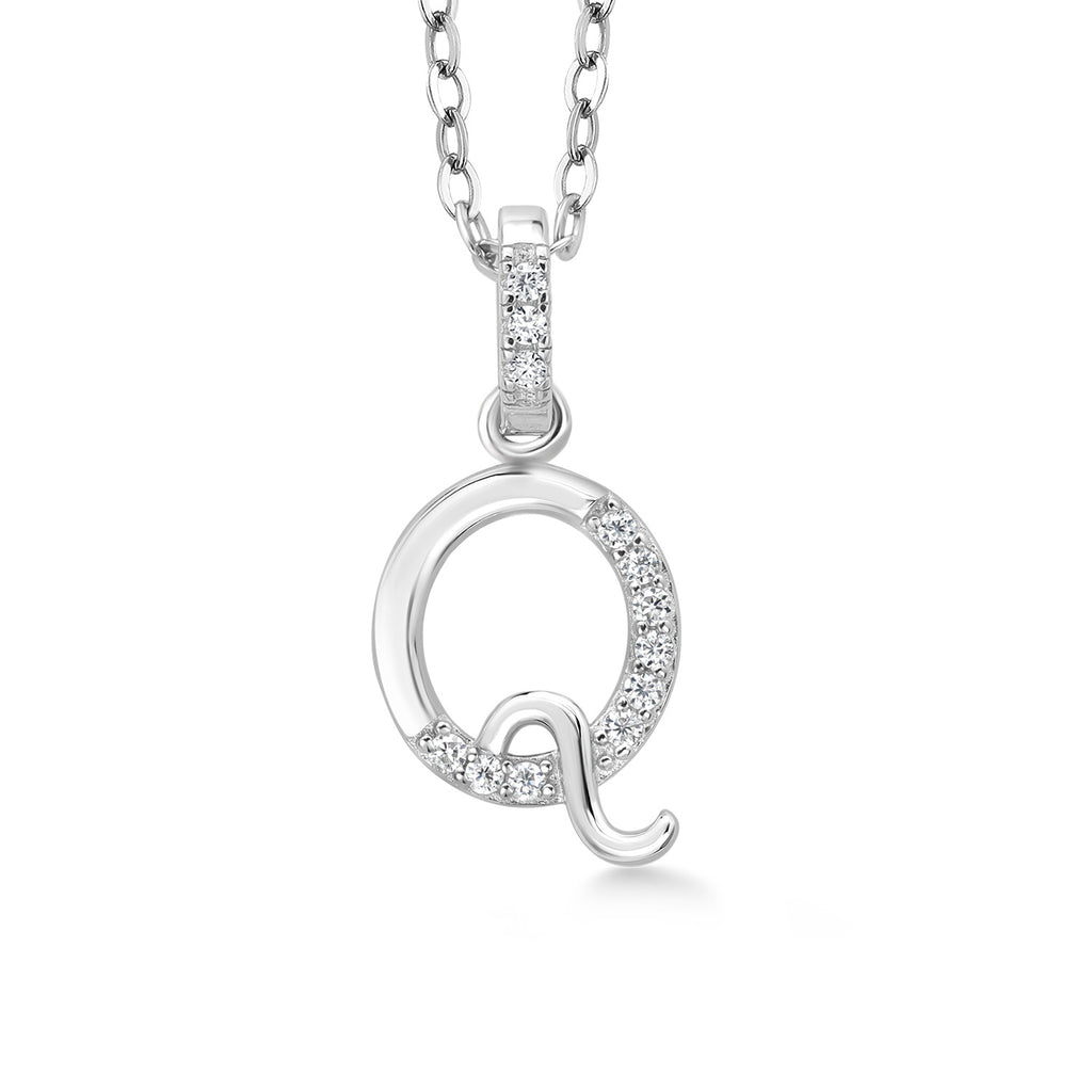 Initial Q_Pendant in 925 Sterling Silver