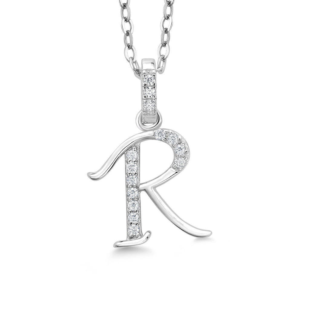 Initial R_Pendant in 925 Sterling Silver