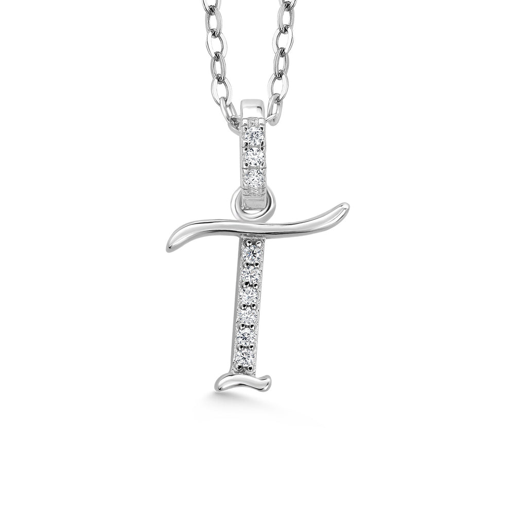 Initial T_Pendant in 925 Sterling Silver