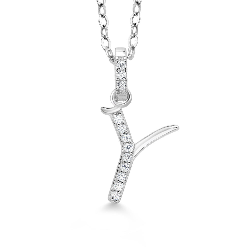 Initial Y_Pendant in 925 Sterling Silver