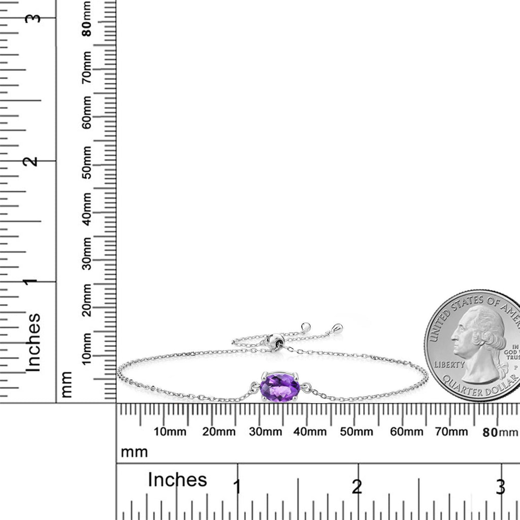 Amethyst-Checkerboard - February_Bracelet in 925 Sterling Silver