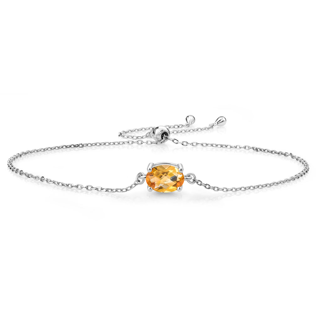 Citrine-Checkerboard - November_Bracelet in 925 Sterling Silver