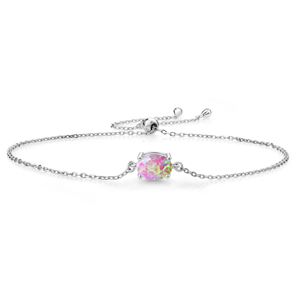 Pink Opal - October_Bracelet in 925 Sterling Silver